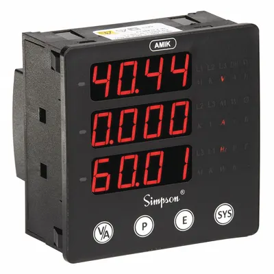 SIMPSON ELECTRIC Digital Panel Meter: 9,999 Display Span - Max, 100 V AC – 500 V AC, RS-485 - Multi-Function Digital Panel Meters