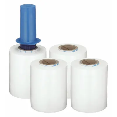 GOODWRAPPERS Opaque Stretch Wrap with Handle, 3 in x 80 ga, 4 Pack, White