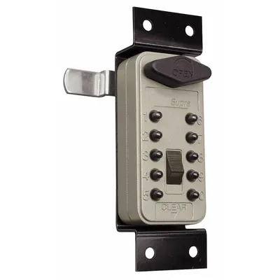 KIDDE Cabinet Lock: Beige Enamel, Cam Lock, 3 3/8 in Body Ht, 1 1/2 in Body Wd - Mechanical Keypad Cabinet & Locker Locks