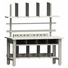 This wood-top packing table features a 30 in x 60 in oiled butcher block top with an oil-coated, gray finish. The tabletop height adjusts from 30 in to 36 in, and the unit supports up to 200 lb. Suitable for packaging, assembly, and inspection tasks in industrial settings.