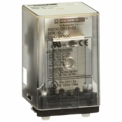SCHNEIDER General Purpose Relay: Socket Mounted, 10 A Current Rating, 24V DC, 3PDT - Socket-Mounted Relays