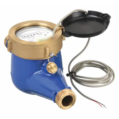 PULSAFEEDER Mechanical Flowmeter: Water Meter, Water, Brass, 3/4 in NPT, 3/4 in Connection Size - Inline Multijet Flowmeters