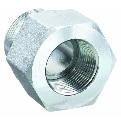 PARKER Metal Pipe Straight: Straight, Carbon Steel, 3/4 in x 1/2 in - Hydraulic Threaded Extreme-Pressure Pipe Fittings
