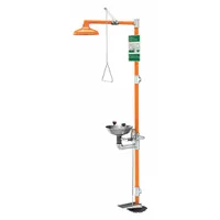 GUARDIAN EQUIPMENT Shower with Eyewash: Floor Mnt, Uncovered, Stainless Steel Bowl, Std Mounting (MPN G1902HFC)
