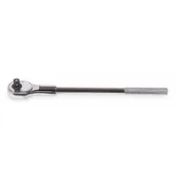 WESTWARD Hand Ratchet: Pear, Reversible, 19 3/4 in Overall Lg, Chrome, 15° Min Arc Swing (MPN 5MX65)