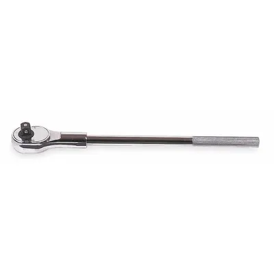 WESTWARD Hand Ratchet: Pear, Reversible, 19 3/4 in Overall Lg, Chrome - Standard-Head Ratchets