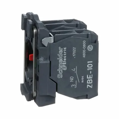 SCHNEIDER Contact Block: 22 mm Panel Mounting Size, 1NO/1NC, Momentary - Contact Blocks