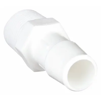 ELDON JAMES Barbed Fitting Adapter: 1/2 in ID x 3/4 in pipe size, Barbed x MNPT, Polypropylene - Standard Polypropylene Barbed Tube Fittings