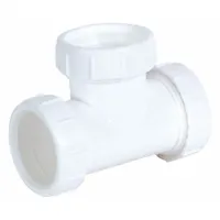 APPROVED VENDOR Tee: Plastic, White, 1 1/2 in Nominal Pipe Size, Slip (MPN 35337)