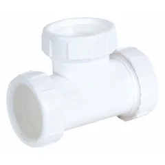 APPROVED VENDOR 35337 Plastic Drain Tee, 1-1/2 in Slip, White