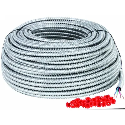 SOUTHWIRE Metal Clad Armored Cable: 12 AWG, 3 Conductors, Copper, 250 ft, Aluminum - Standard Metal-Clad Cables