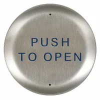 BEA Exit Push Button: 4 1/2 in Ht, 5/8 in Dp, 4 1/2 in Wd, ADA Compliant, Aluminum/Stainless Steel (MPN 10PBR45)