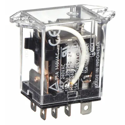OMRON Flange Mount Relay: Surface (Top Flange) Mounted, 15 A Current Rating, 24V AC - Surface-Mounted Relays