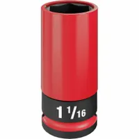 MILWAUKEE Lug Nut Wheel Socket: 1/2 in Drive Size, SAE, 1 1/16 in Socket Size, 6-Point, Deep, Socket (MPN 49-66-7815)