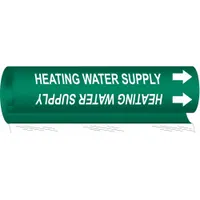 Pipe Marker: Heating Water Supply, Green, White, Fits 1/2 to 1 3/8 in Pipe O.D., 1 Pipe Markers (MPN 5826-O)