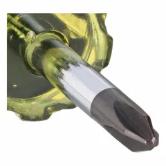 General purpose #2 Phillips screwdriver with a stubby length for access in confined spaces. Steel blade with a cushion grip handle. Not ESD safe and not tether capable. Suitable for fastening tasks in tight areas such as electrical panels, machinery, and assembly work.