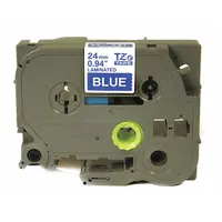 Combined Label and Ribbon Cartridge: 15/16 in x 26 1/4 ft, Polyester, Blue (Gloss), Indoor/Outdoor (MPN TZe555)