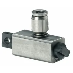 The VM-38 is a general purpose piston vibrator with an end mount configuration. It delivers 10,600 vibrations per minute and 100 lb of force, operating at 2.1 cfm @ 80 psi with a 1/4 in hose connection. Typical applications include moving bulk materials in hoppers, chutes, and bins to prevent bridging and clogging.
