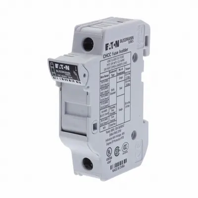 BUSSMANN Fuse Block: Finger-Safe, 1 Pole, 600 V AC, DIN Rail Mounting - UL Class CC Fuse Blocks