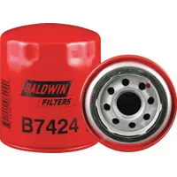 BALDWIN FILTERS Oil Filter: B7424, 1-12 Thread Size, 4 7/16 in Overall Ht, 4 7/16 in Outside Dia