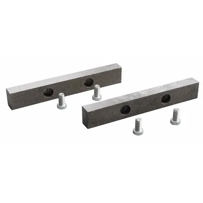 WESTWARD Replacement Jaw Inserts: Steel, For 5 in Vise Jaw Wd, 4 Screws, Works with 10D696 - Screw-In Vise Jaw Caps