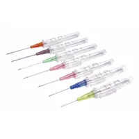 This safety IV catheter features a 16 ga needle gauge, polyurethane construction, and a stainless steel needle. It is designed for intravenous access in clinical and medical settings. The catheter has a gray color and an overall length of 4 15/16 inches