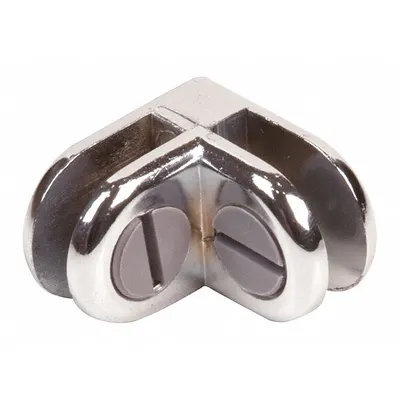 ECONOCO Glass Binning Connector 2 Way: 1 in Overall Ht, 1/2 in Overall Wd, 1 in Overall Dp - Connection Hardware for Compartmented Glass Shelving