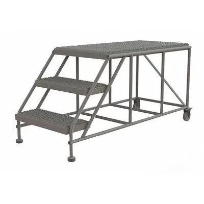 TRI-ARC Mobile Work Platform: 2.5 ft Platform Ht - Max, 24 in x 47 in, Steel - Tilt-&-Move Rolling Single-Access Platforms