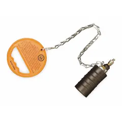 This multi-size plug is designed for sealing pipes during pressure testing or flow blocking. It fits pipe sizes from 1 1/4 in to 2 in. The natural rubber body features a textured surface to grip pipe walls securely.