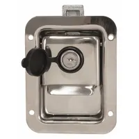 BUYERS PRODUCTS Vehicle Storage Latch: Paddle Latch, Truck Boxes, 4 3/4 in Overall Ht, Silver, Keys (MPN L1883)