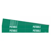 Pipe Marker: Potable, Green, White, Fits 3/4 to 2 3/8 in Pipe O.D., 4 Pipe Markers, 5 PK (MPN 7217-4-PK)