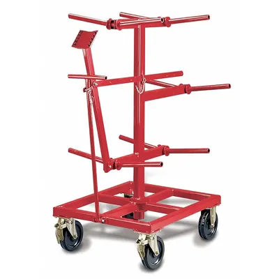 GARDNER BENDER Wire-Spool Dispensing Cart: 2,500 lb Load Capacity, Red - Open-Spindle-Style Wire-Spool Dispensing Carts