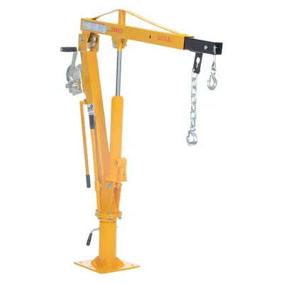 VESTIL Jib Crane: Steel, Manual, 1,000 lb Max. Load Capacity, 0 in to 7.2 ft - Steel Davit Crane Kits with Bases