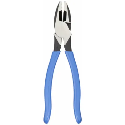 KLEIN TOOLS Linemans Plier: Flat, 8 5/8 in Overall Lg, 1 1/2 in Jaw Lg, 1 1/8 in Jaw Wd - Multipurpose Lineman's Pliers