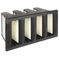 V-Bank Air Filter: 12 in x 24 in x 12 in, Synthetic, Single Header, 4 Vs, Downstream Face