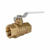 JOMAR VALVE Manual Two-Way Ball Valve: 1 1/2 in, Brass, Straight, Press x Press, Full Port Ball Port (MPN 100-407G)