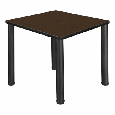 KEE Cafe/Breakroom Table: Laminate, Walnut, 29 in Overall Ht - Max, 30 in Overall Wd - Cafe & Breakroom Tables