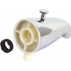Approved Vendor Bathtub Spout with Pull-Up Diverter, IPS Connection, Chrome, 5-1/4 in Reach, Zinc