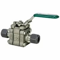 PARKER Manual Two-Way Ball Valve: 3/4 in, 316 Stainless Steel, Straight, Sweat x Sweat, Three-Piece (MPN 12A-SWB12L-RT-T-SS-LD-GR)