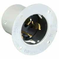 HUBBELL Locking Inlet: Non-NEMA, Silver, 480V AC, 50 A, 3 Pole, 4 Blade (MPN CS8175)