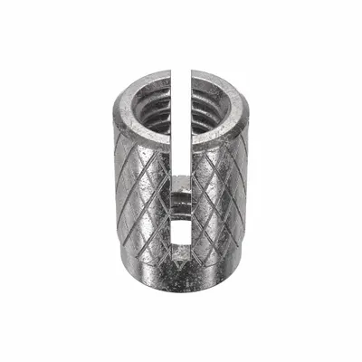 E-Z-LOK Press Insert: #10-32 Thread Size, 3/8 in Overall Lg, 17/64 in Dia, Stainless Steel - Flush Press-Fit Inserts