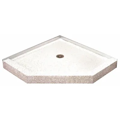 ACORN Shower Base: Neo-Angle, Single Threshold, Terrazzo, 36 in Overall Lg - Shower Bases