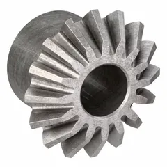 Steel miter gear with 16 teeth, 20 pressure angle, and 3/8 in bore diameter. Designed for 1:1 ratio right-angle power transmission in inch-system applications such as conveyors and machine tools.