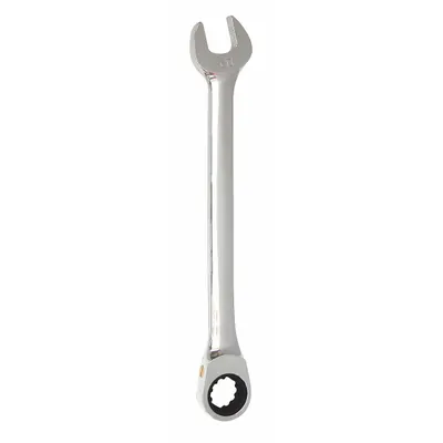 WESTWARD Combination Wrench: Alloy Steel, Chrome, 12 mm Head Size, 6 3/4 in Overall Lg - Metric Spline Ratcheting Combination Wrenches