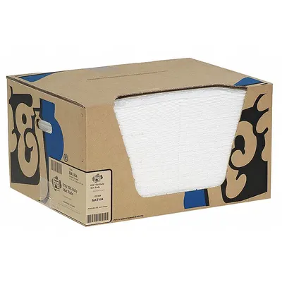 PIG Sorbent Pad MAT454: 20 in x 15 in, White, 100 PK - Sorbent Pads