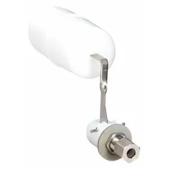 Float valve for SCOTSMAN ice machines. Regulates water flow during the ice-making cycle to maintain proper water level. Used as a replacement part in commercial ice machines.