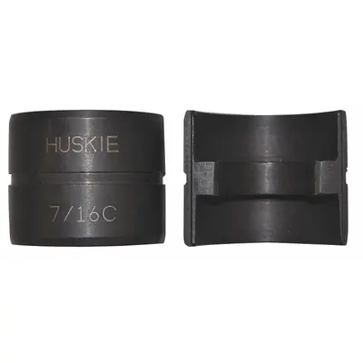 HUSKIE TOOLS Upper and Lower Crimping Die: 7/16 in Copper, Copper Duplex Oval Sleeves - Huskie Replacement Crimping Dies