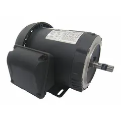 Totally enclosed fan-cooled (TEFC) 3-phase AC motor with C-face and rigid base mounting. Rated 1 1/2 hp, 3520 RPM at 60 Hz, 230/460V AC, full load current 3.74/1.87 A. Suitable for industrial equipment such as pumps, fans, conveyors, and compressors.