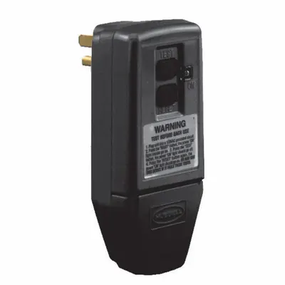 HUBBELL WIRING DEVICE-KELLEMS GFCI: Manual Reset, 3, 5-15P Plug, 15 A Current - Plug-In GFCI Plugs