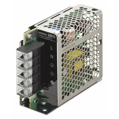 Single-phase DIN rail mount DC power supply with 100 W rated output power and 8.5 A output current. Accepts 100 to 240 V AC input. Stainless steel housing suitable for industrial control panels, automation systems, and machinery requiring corrosion resistance.